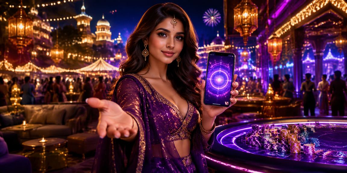 Casino and betting vibrant scene inspired by Bollywood culture